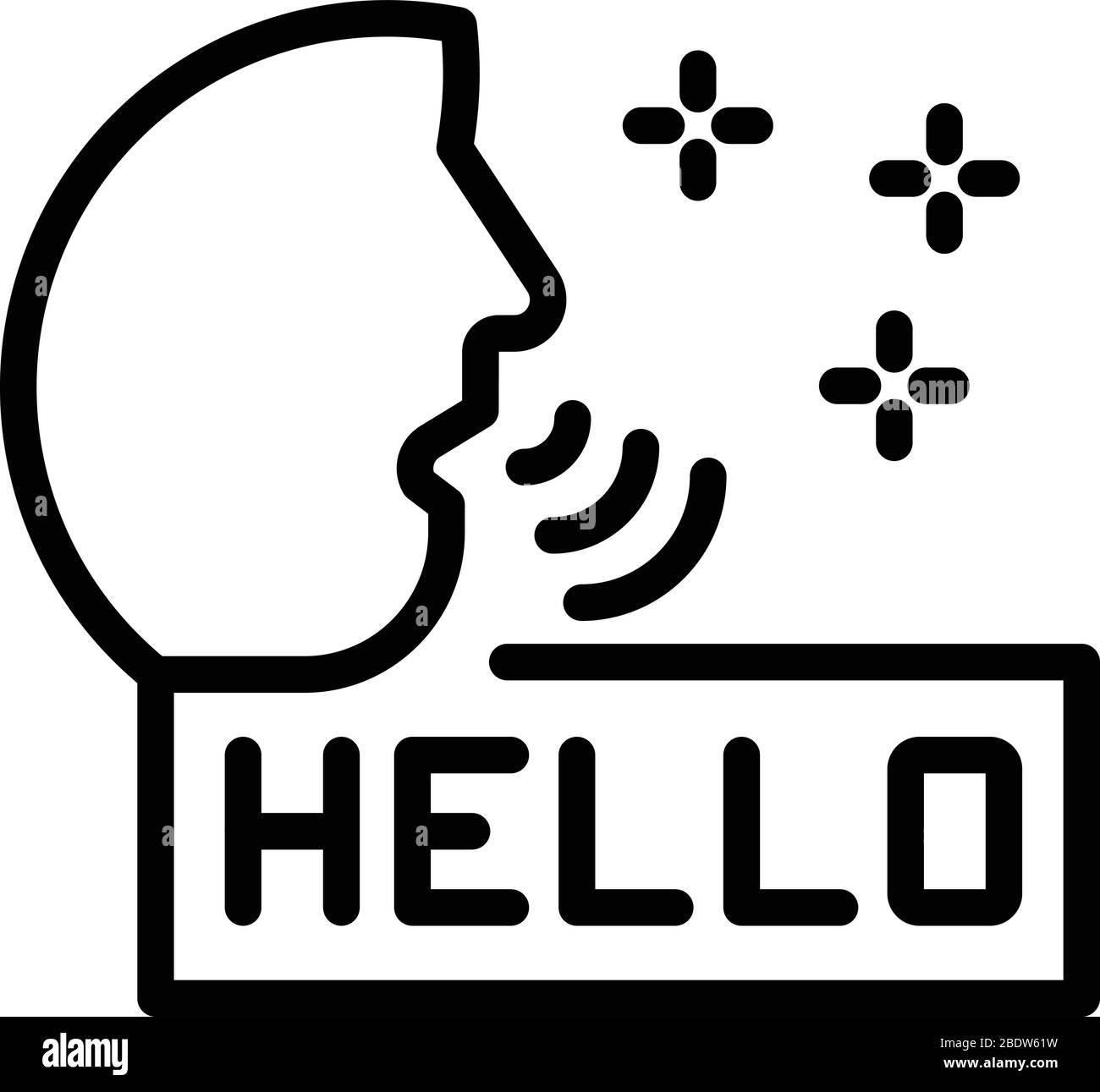 Person says hello icon, outline style Stock Vector Image & Art - Alamy