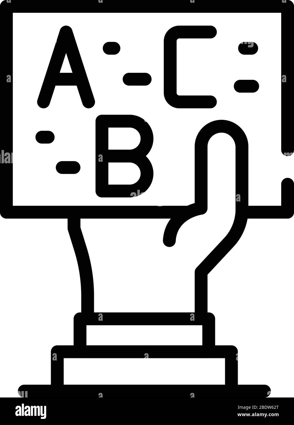 Hand with abc card icon, outline style Stock Vector Image & Art - Alamy