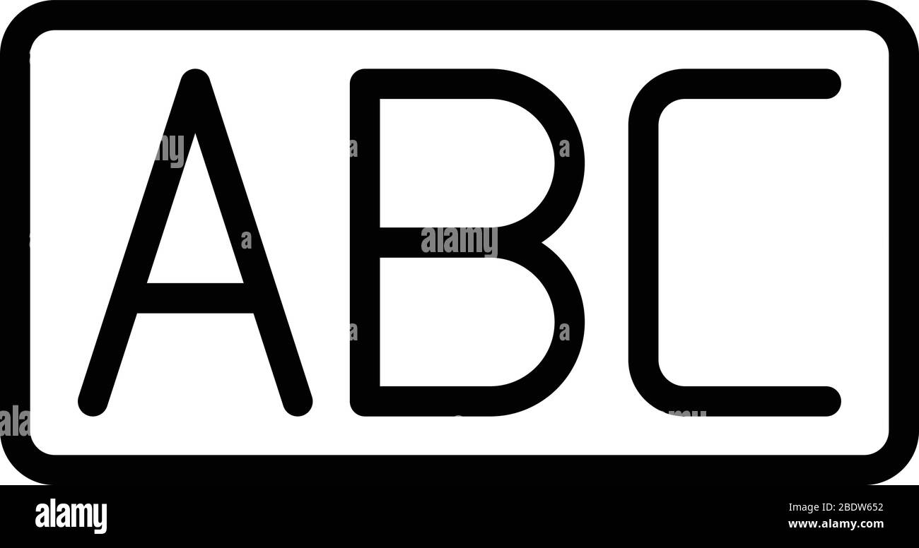 Inscription abc icon, outline style Stock Vector Image & Art - Alamy