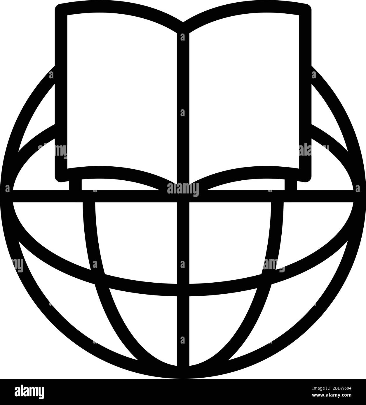 Open book on the globe icon, outline style Stock Vector Image & Art - Alamy