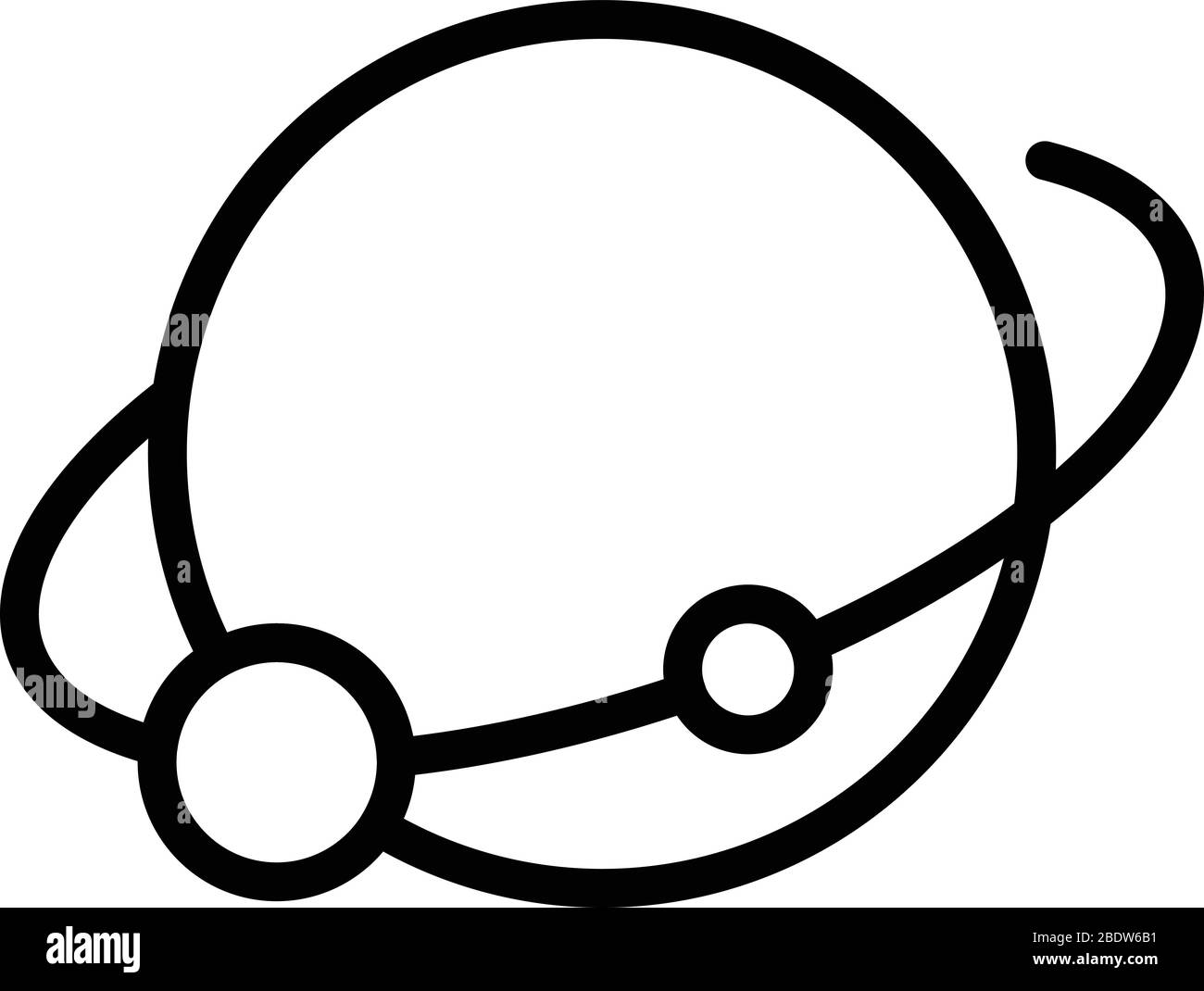 Rotation of the moon icon, outline style Stock Vector