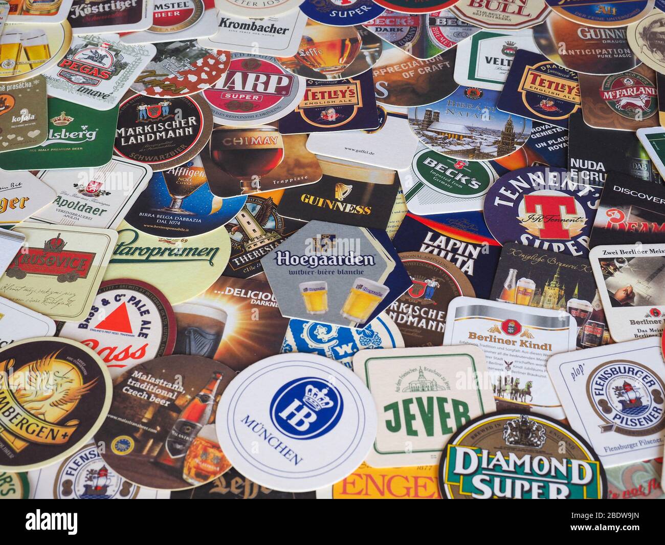LONDON, UK - MARCH 10, 2020: Beer mats of many different brands Stock Photo  - Alamy