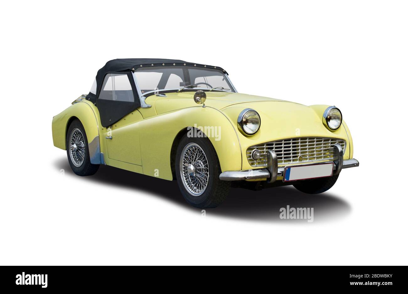 British sport cabrio car side view isolated on white Stock Photo