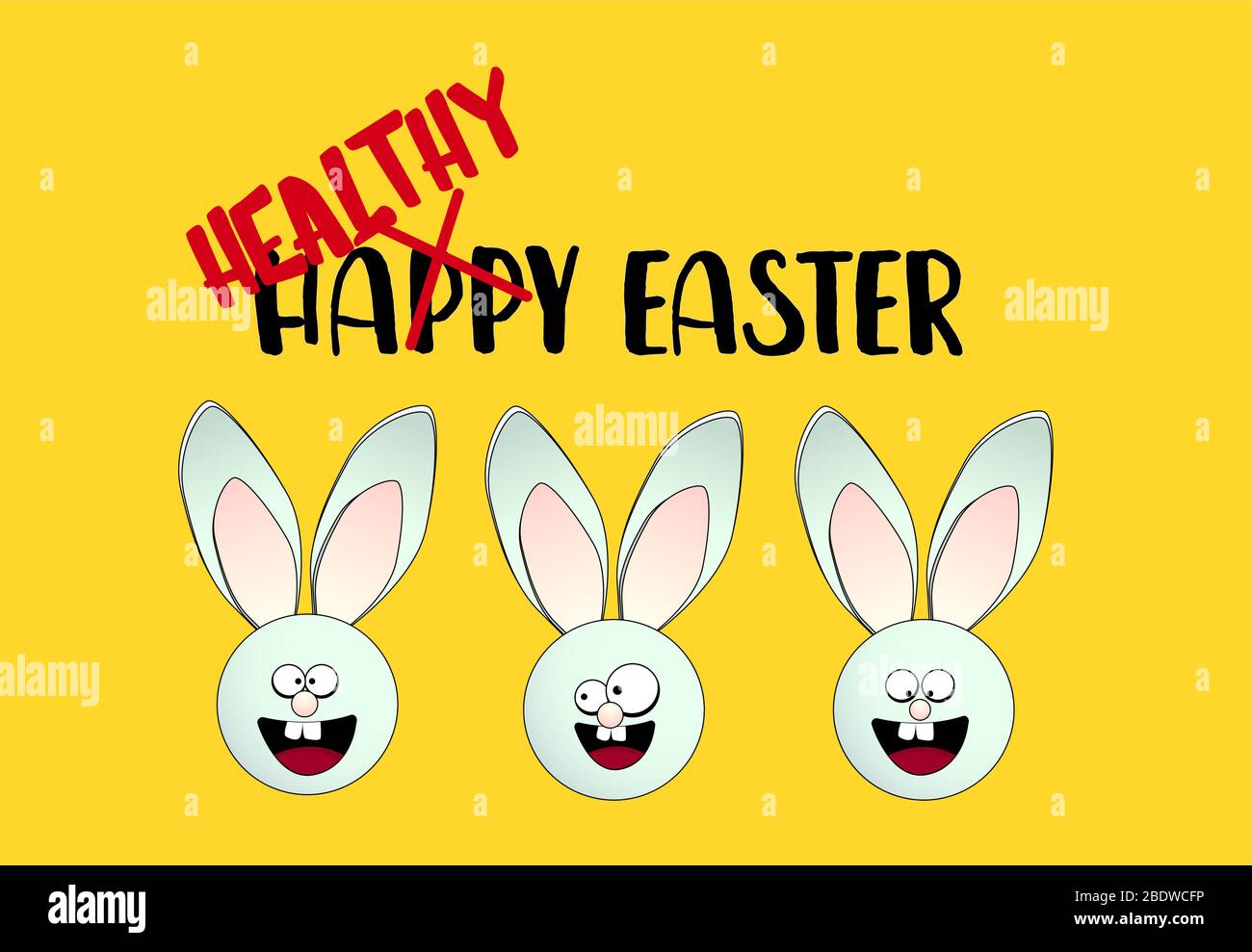 easter card. Happy easter. Rabbits. Vector illustration. Stock Vector
