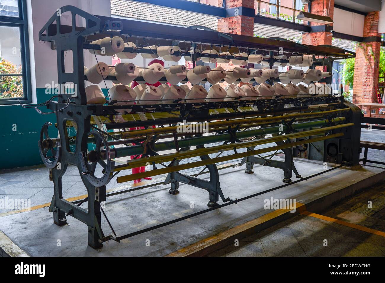 A cotton spinning machine in the Stock Photo Alamy
