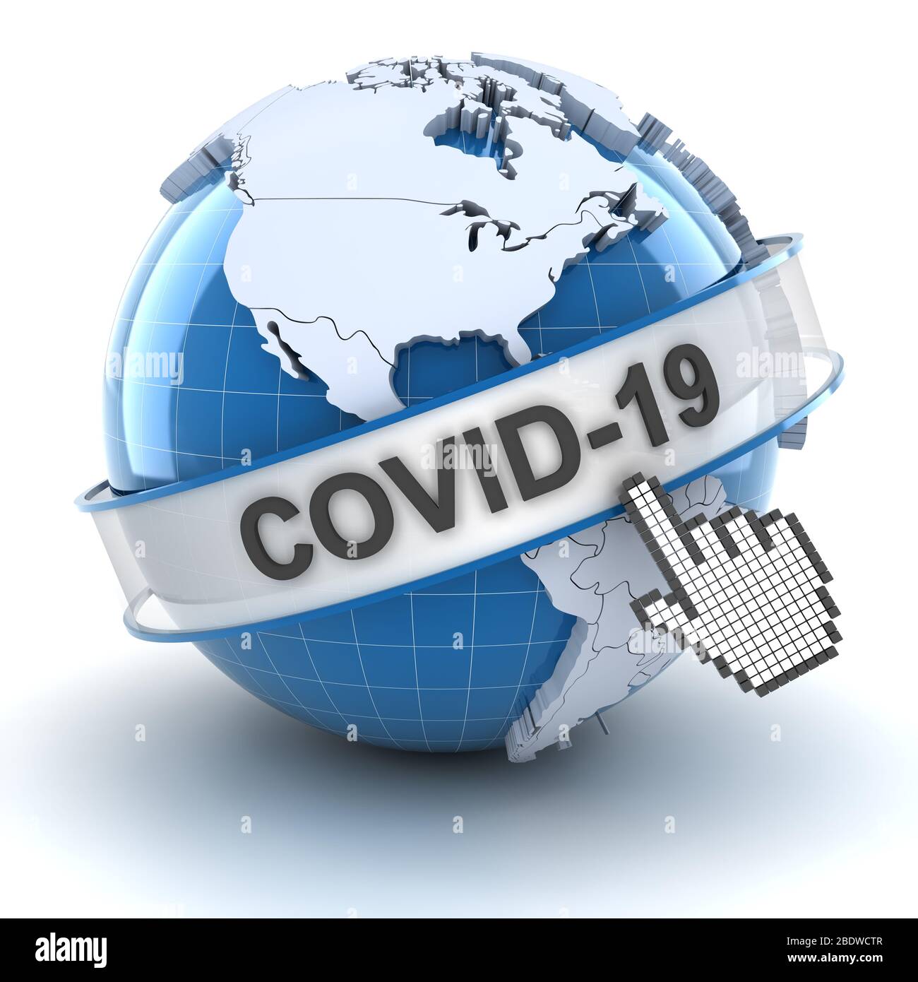 Covid 19 coronavirus update symbol, 3d render Stock Photo