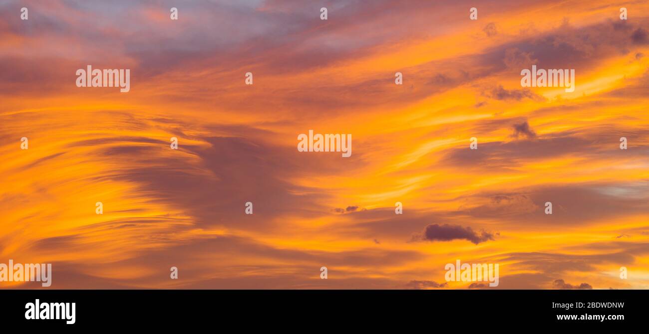 Fiery orange sunset sky. Beautiful sky Stock Photo - Alamy