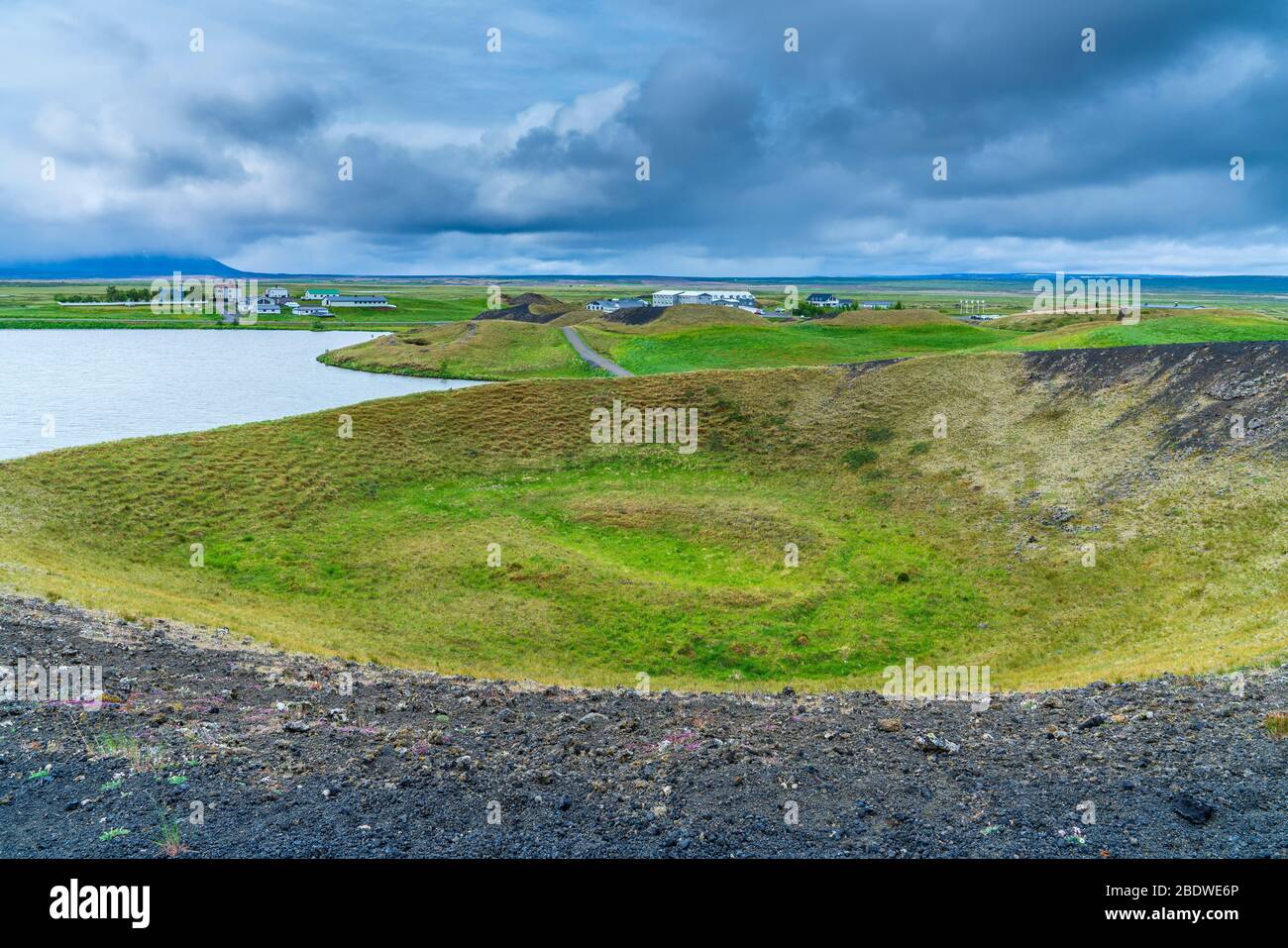 Skútustaðagígar Craters, Northwestern Region, Iceland Stock Photo