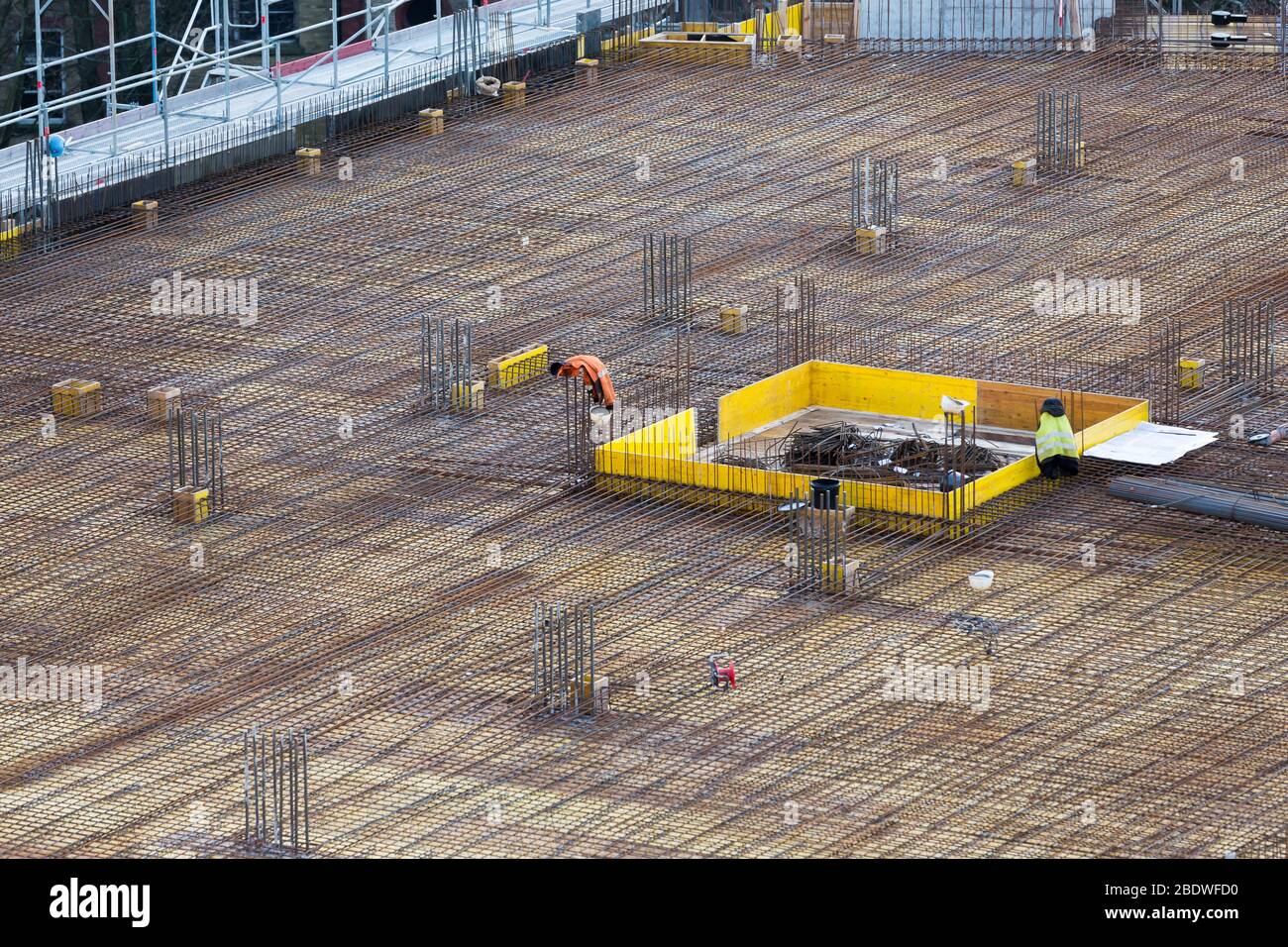 reinforcement ceiling on construction site Stock Photo