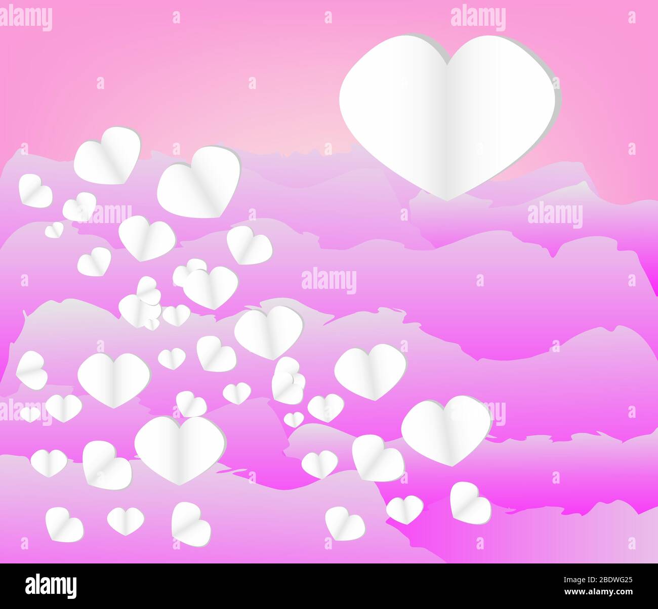 Heart design on pink cloud background Stock Vector