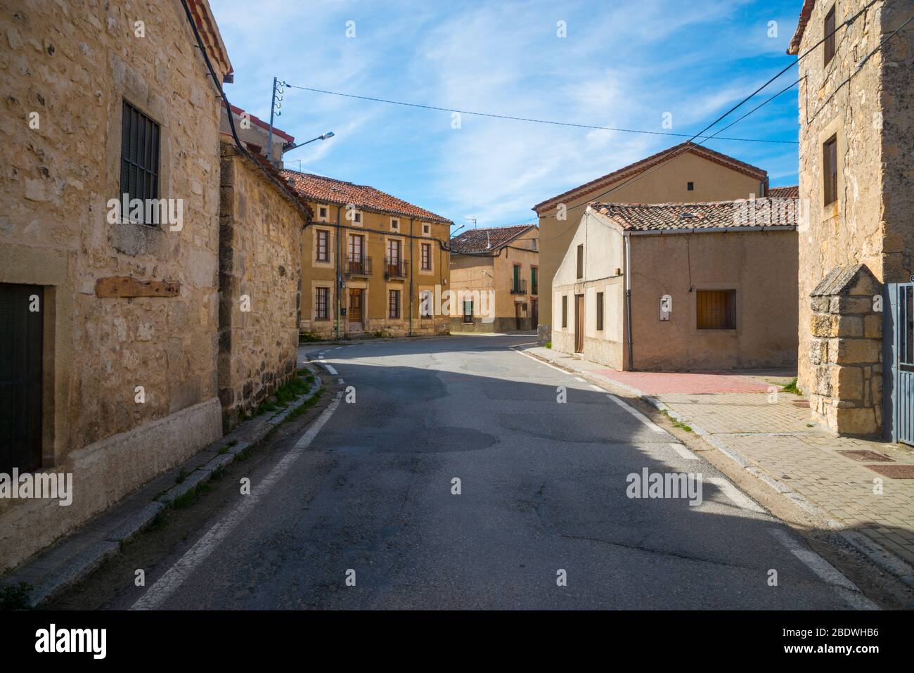 Street. Arcones, Segovia province, Castilla Leon, Spain. Stock Photo