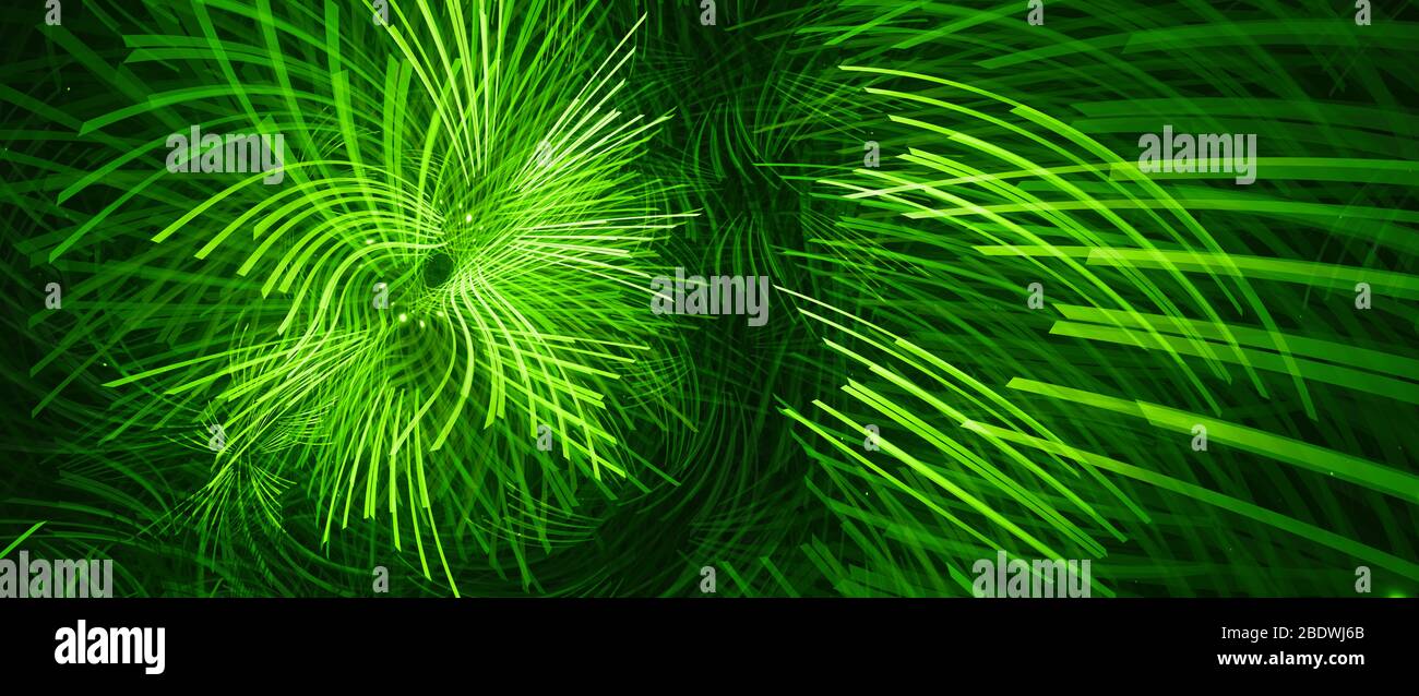 Green glowing lines explosion, computer generated abstract background ...