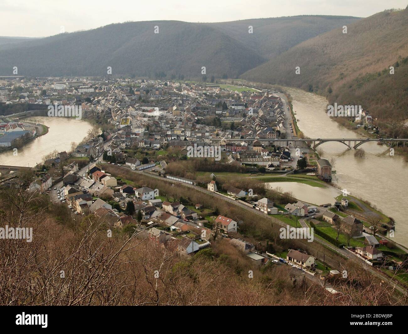 view down the Meuse valley Stock Photo