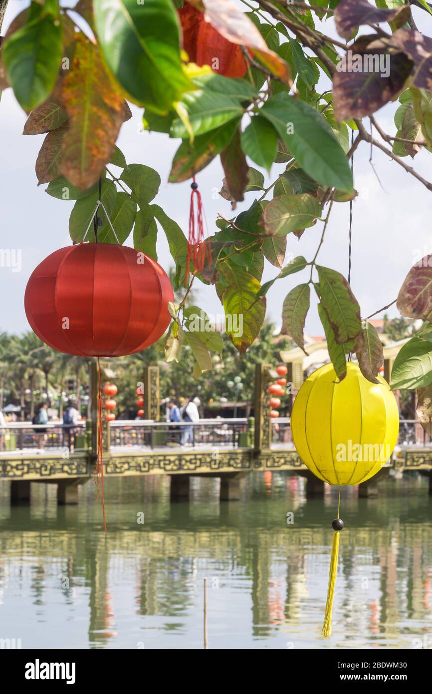 Hoi An Vietnam - Colourful handcrafted lanterns in the ancient town of Hoi An, Vietnam, Southeast Asia. Stock Photo