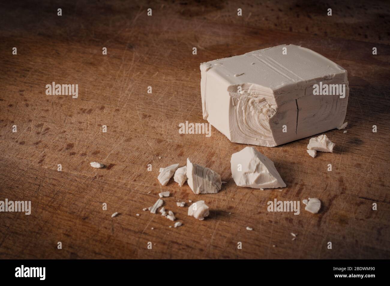 A stick of fresh yeast (brewer's yeast), used for bread and pizza