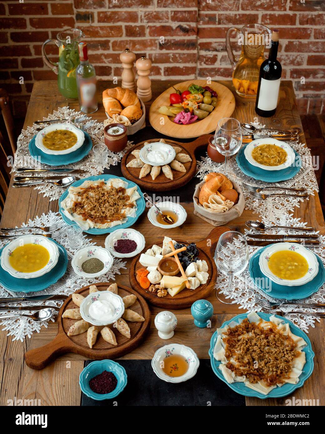 traditional azerbaijani kitchen top view Stock Photo - Alamy