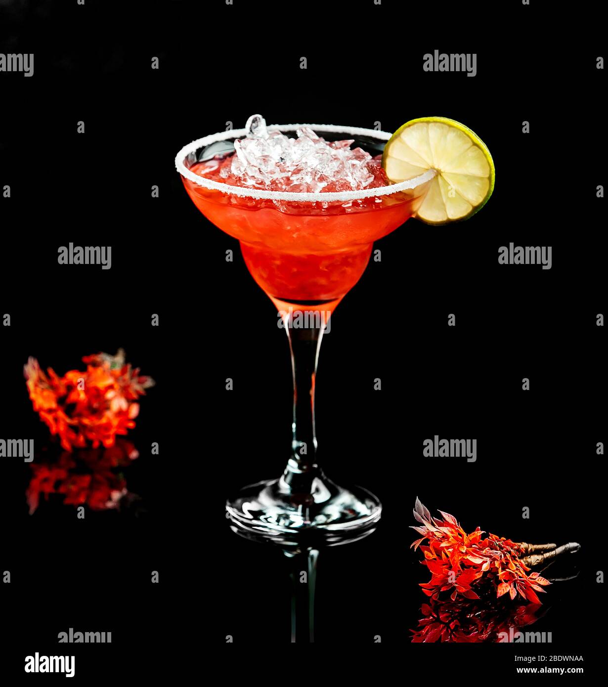 red ice cocktail on the table Stock Photo Alamy