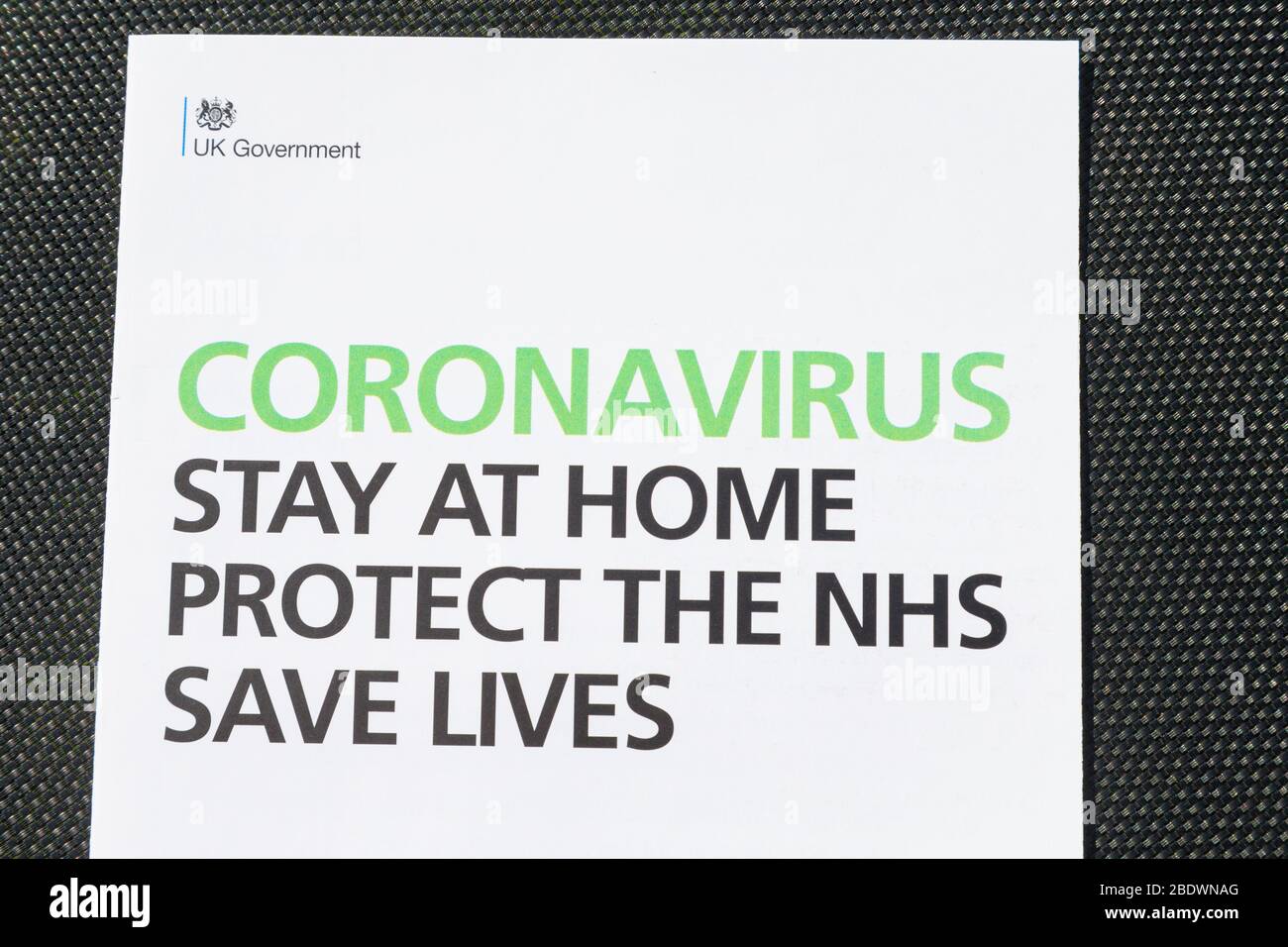Ashford, Kent, UK. 10th Apr, 2020. Information pack distributed by the UK Government arrives in the post with an update about the coronavirus pandemic. Stay at home, protect the NHS, save lives. ©Paul Lawrenson 2020, Photo Credit: Paul Lawrenson/Alamy Live News Stock Photo