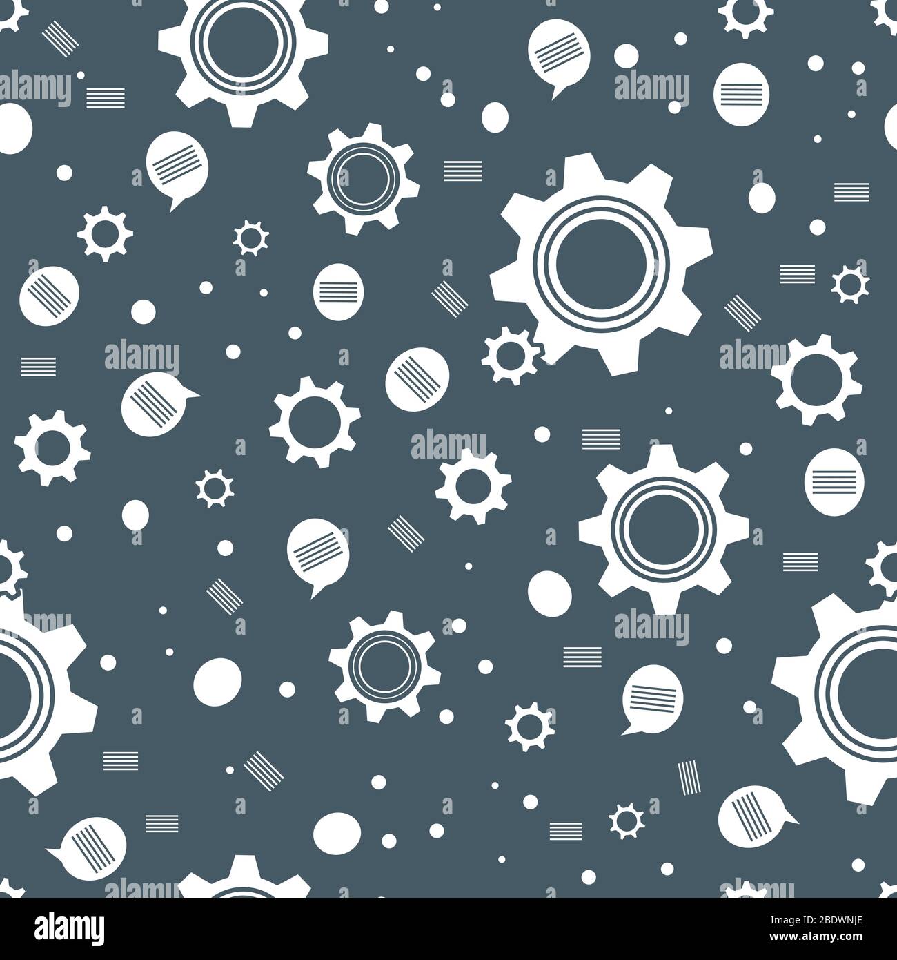 Vector industry seamless pattern Illustration with gear, cog wheel ...