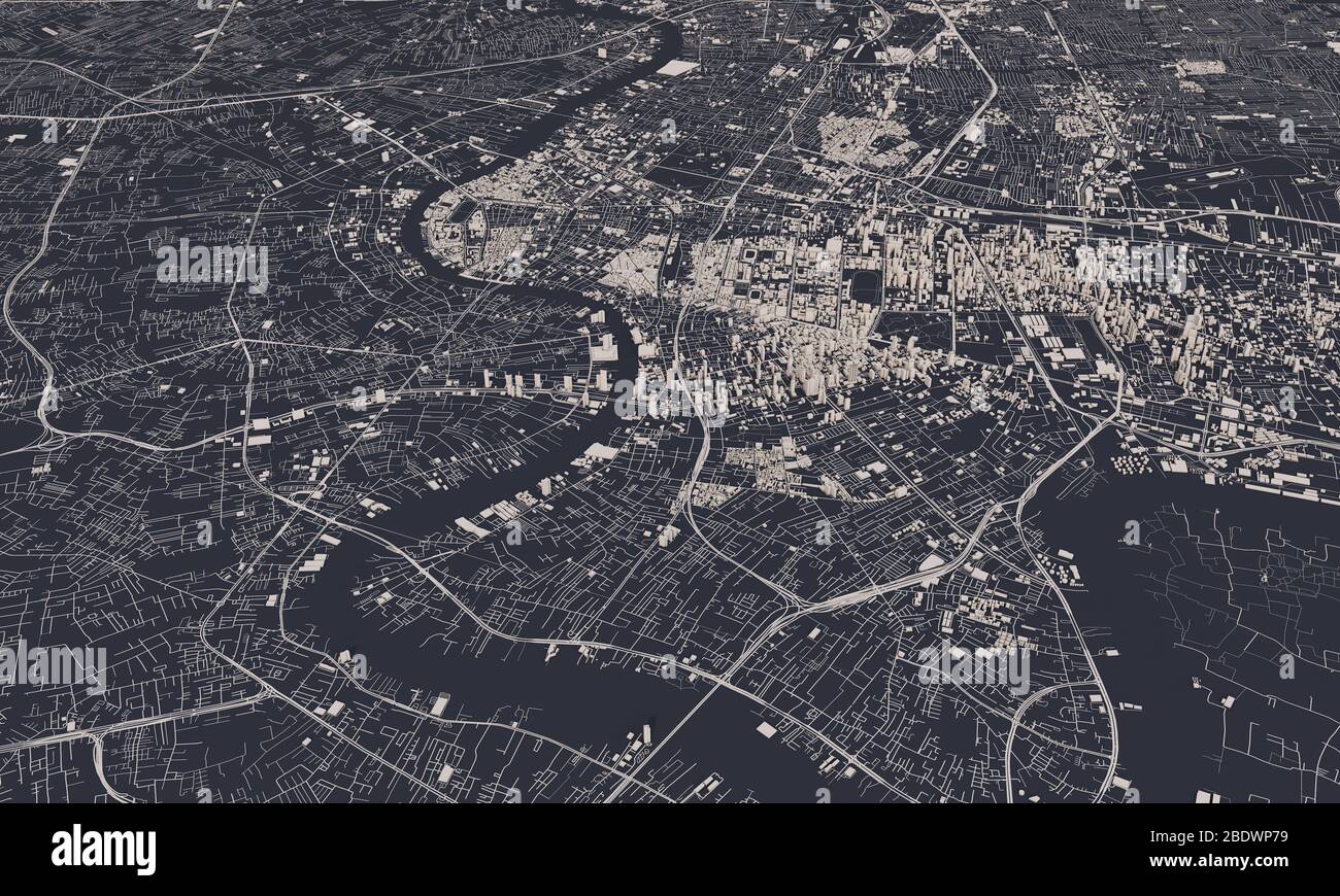 Bangkok Satellite Map , Bangkok, Bangkok, Thaïlande – UTJQUQ