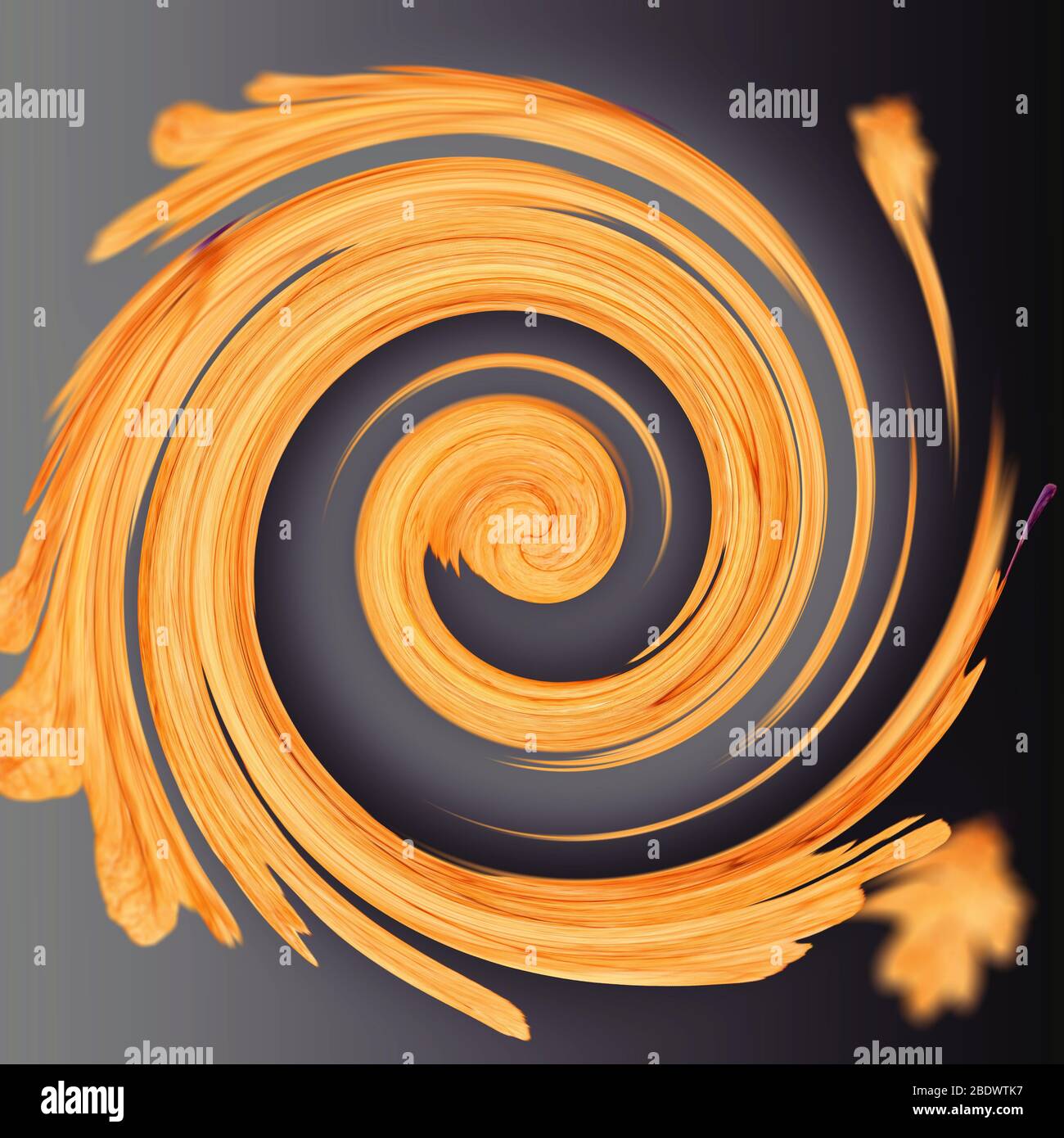 abstract orange spiral for backgrounds and wallpapers on black Stock ...