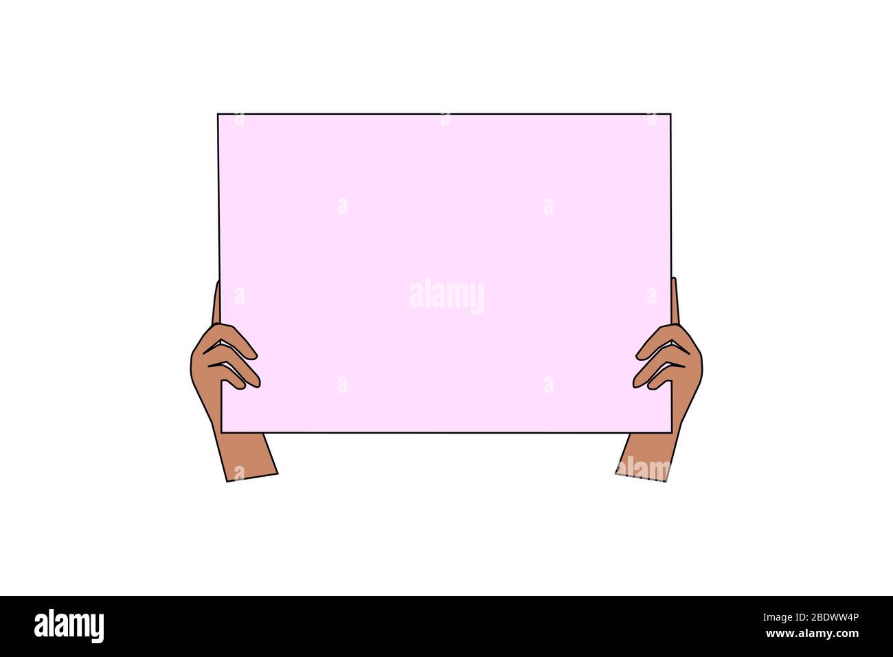 A placard in the hands of a protester. Protest, strike, revolution, conflict, demonstration. Stock Vector