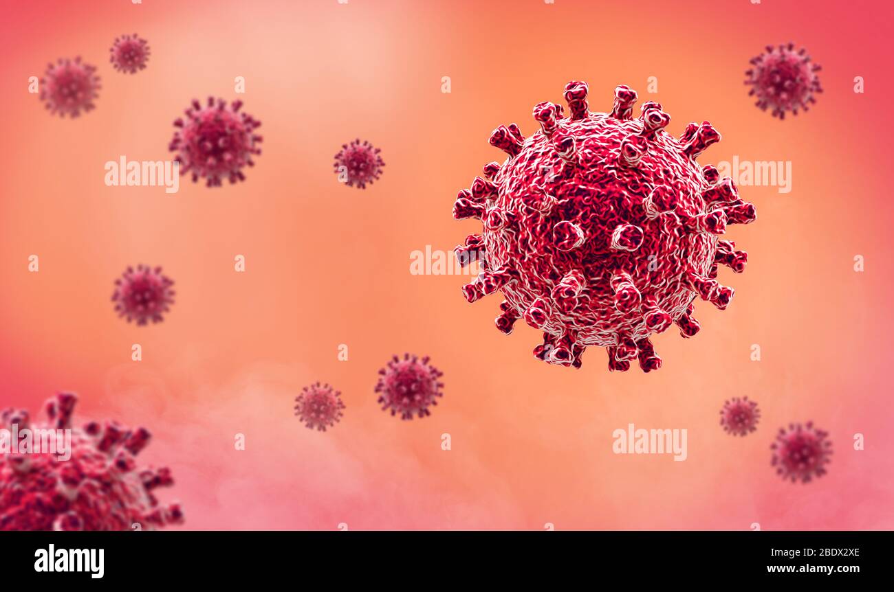 Coronavirus - Microbiology And Virology Concept - 3d illustration Stock Photo