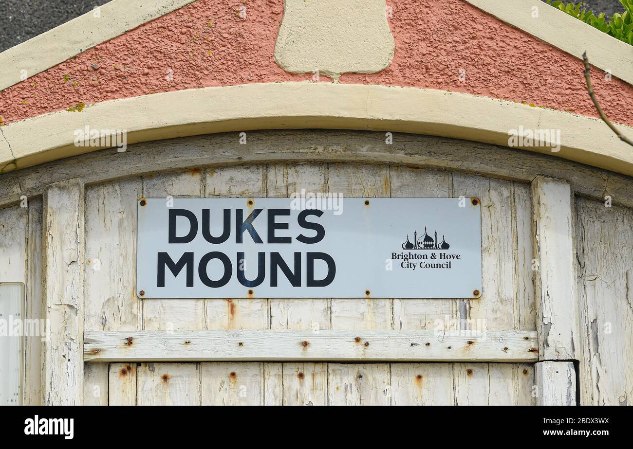 Dukes Mound on the seafront at Kemp Town Brighton UK Stock Photo