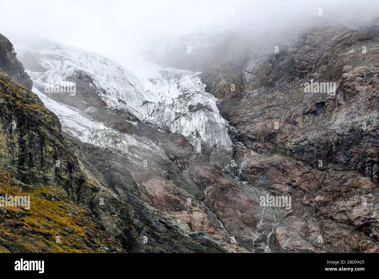 Intensive glacier melting as result of global warming. Stock Photo