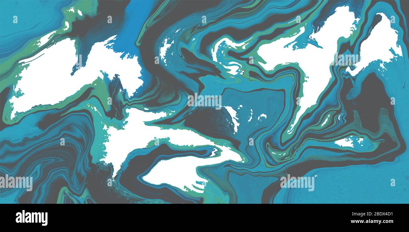 Vector abstract marble texture green and blue color Fluid design ...