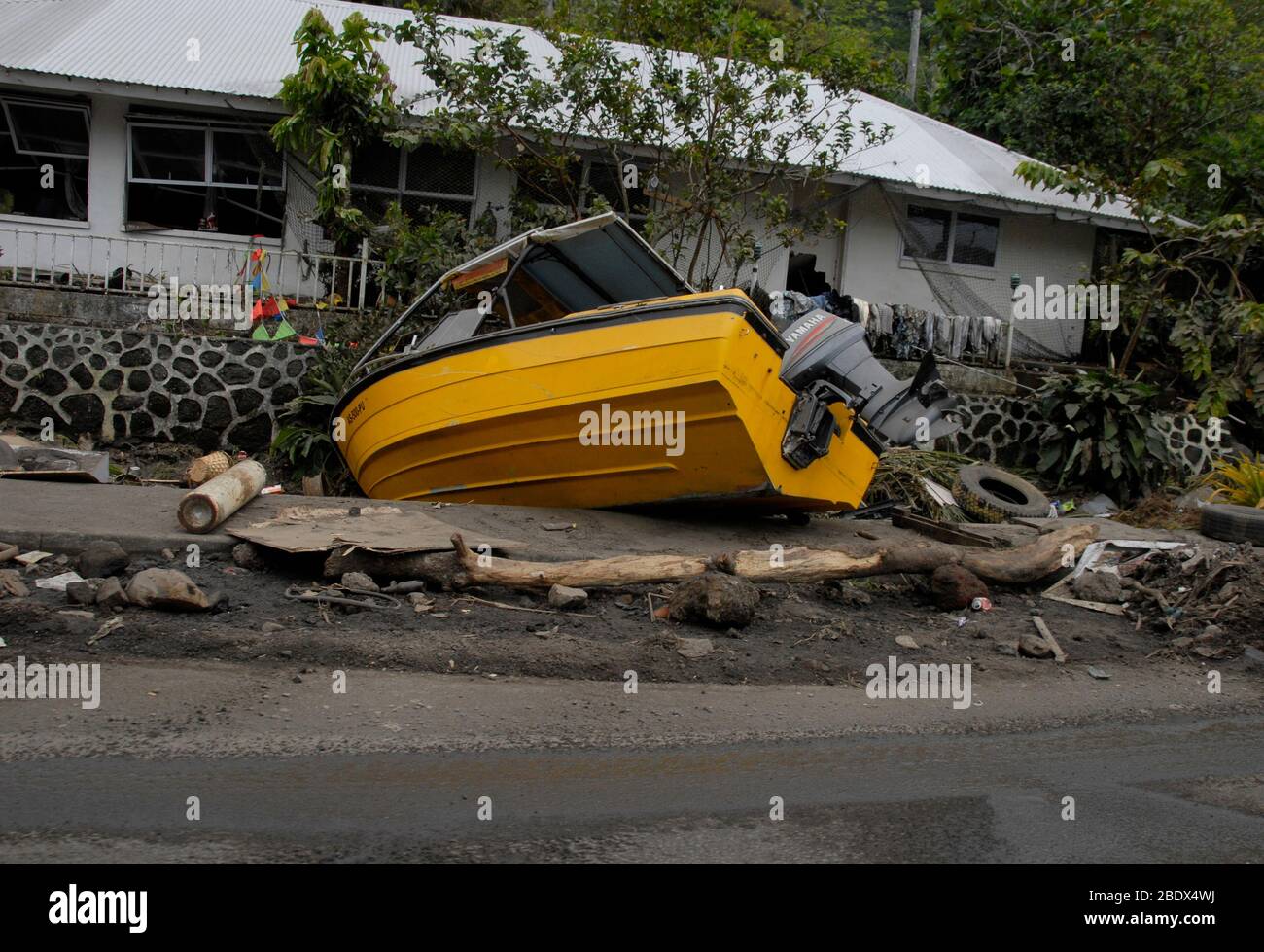Tsunami Damage, American Samoa Stock Photo