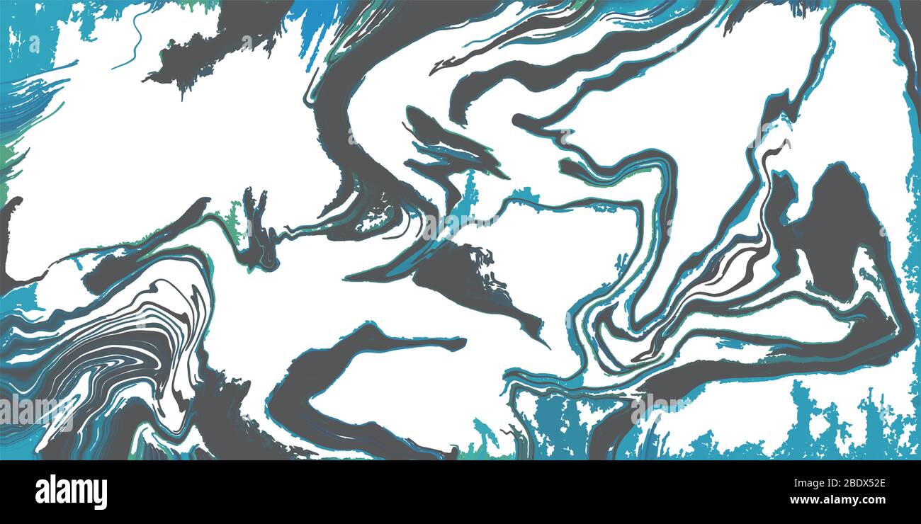 Vector abstract marble texture green and blue color Fluid design ...