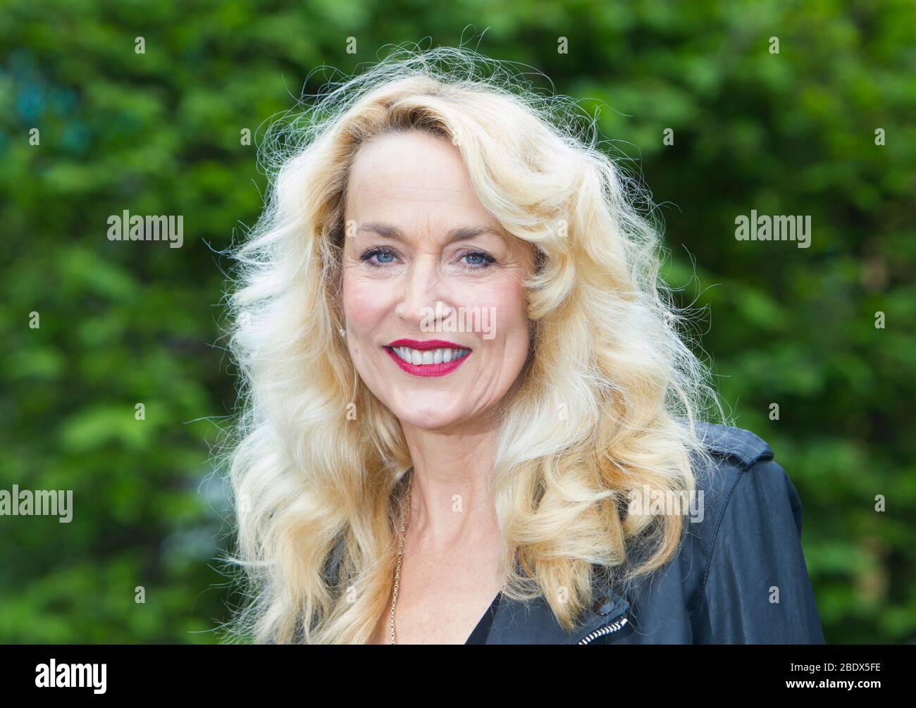 Jerry Hall, model and actress, at the Chelsea Flower Show. She married Mick Jagger in 1977. They split in 1990. She married Rupert Murdoch in 2015. Stock Photo