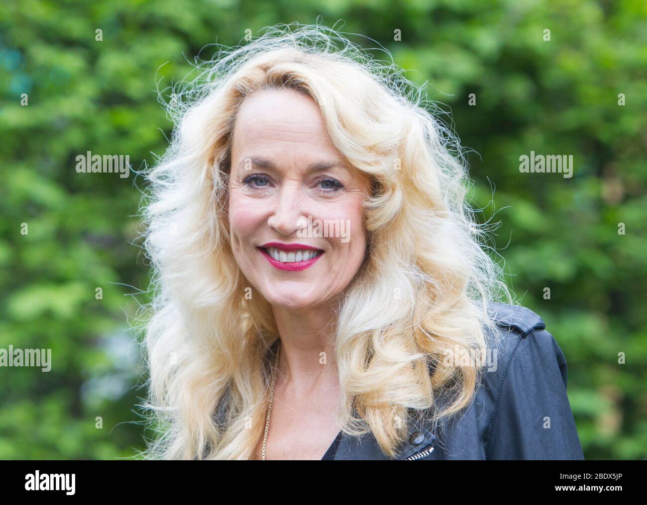 Jerry Hall, model and actress, at the Chelsea Flower Show. She married Mick Jagger in 1977. They split in 1990. She married Rupert Murdoch in 2015. Stock Photo