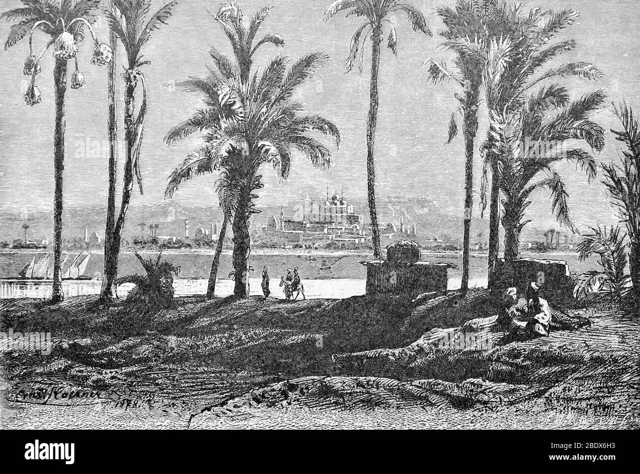 Northeast Africa, Giza, 19th Century Stock Photo