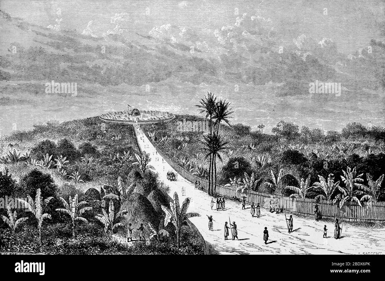 East Africa, Palace of Muteesa, 19th Century Stock Photo