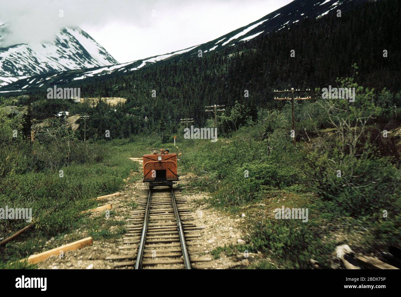 Push Rail Car, White Pass, British Columbia Stock Photo