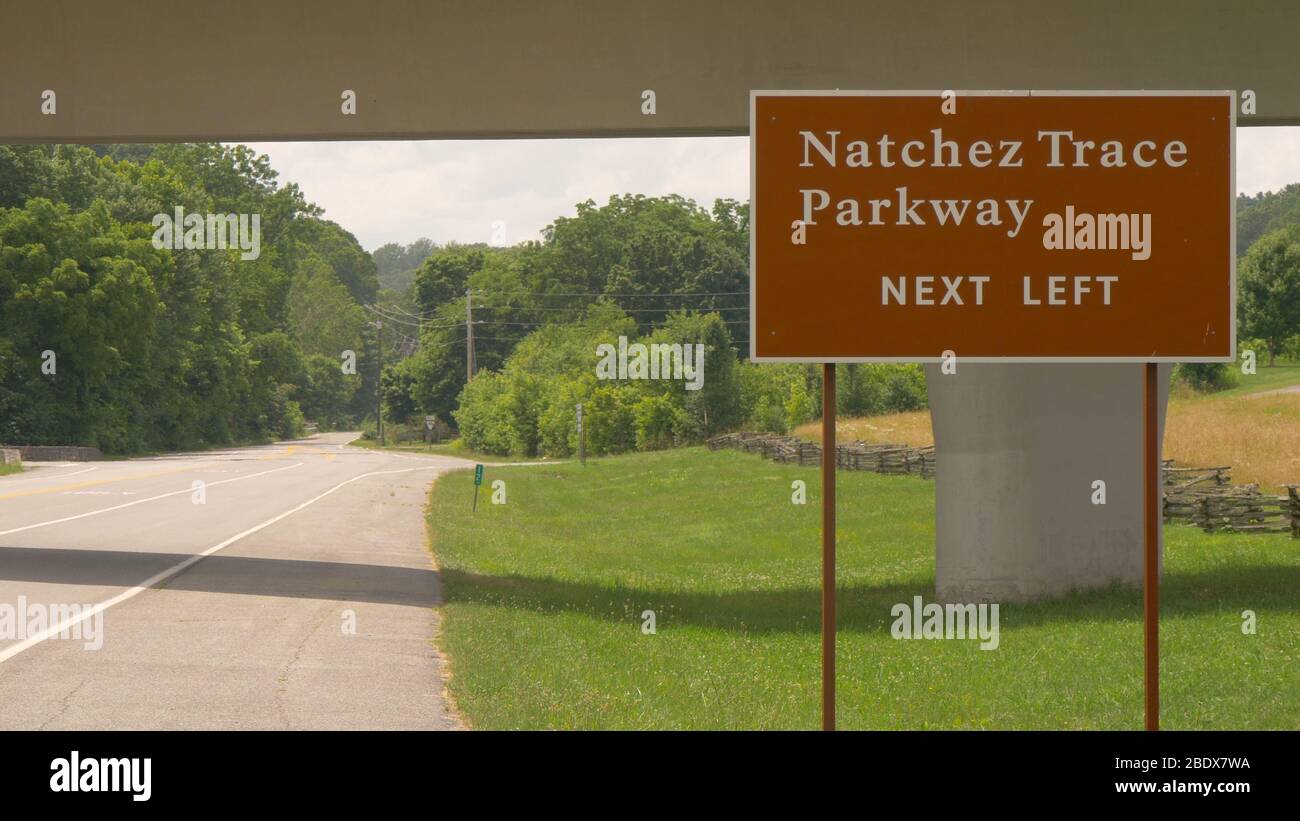 Natchez Trace Parkway in Tennessee - LEIPERS FORK, UNITED STATES - JUNE 17, 2019 Stock Photo