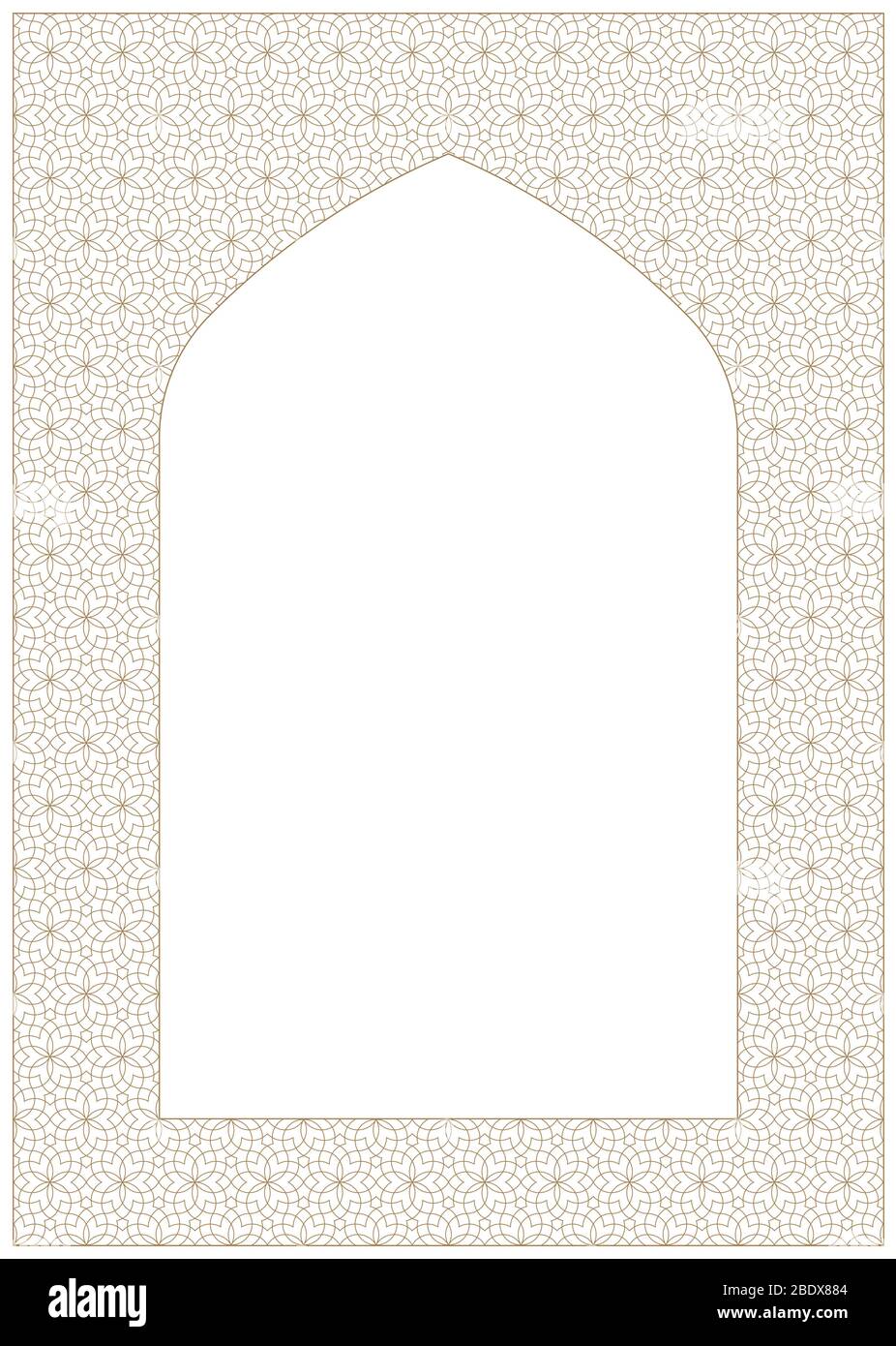 Rectangular frame of the Arabic pattern with proportion A4.Fine lines ...