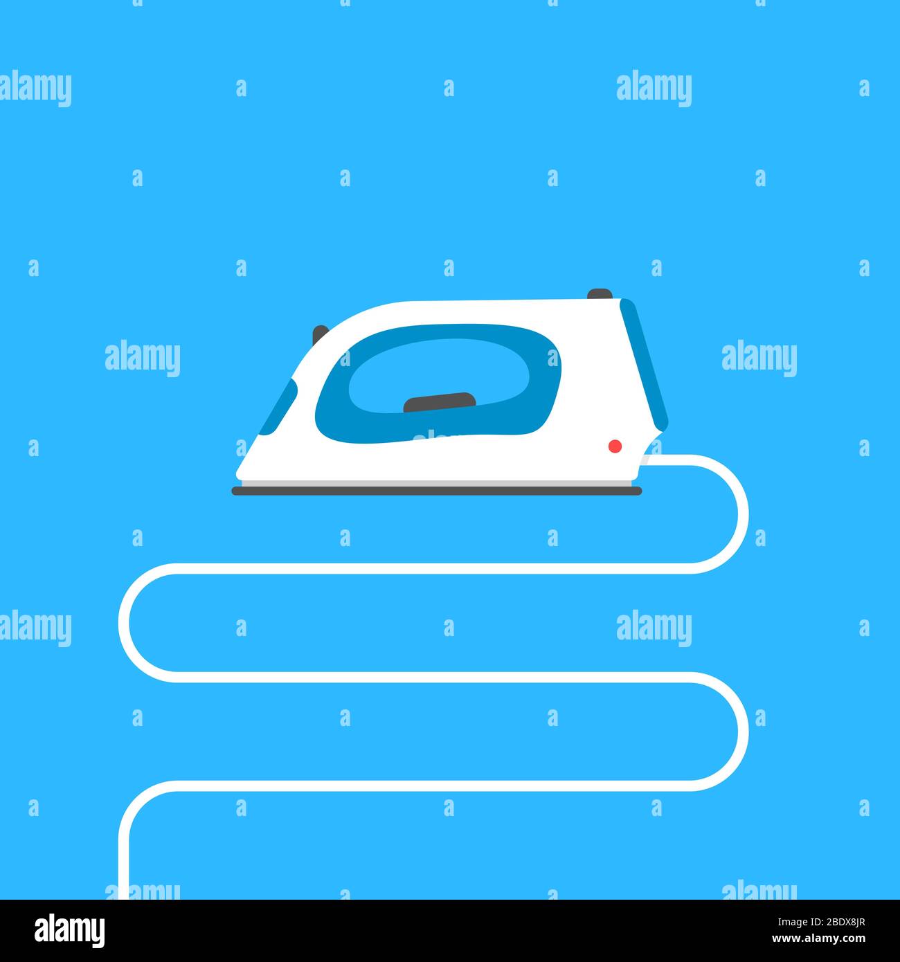 white simple iron icon in flat style Stock Vector