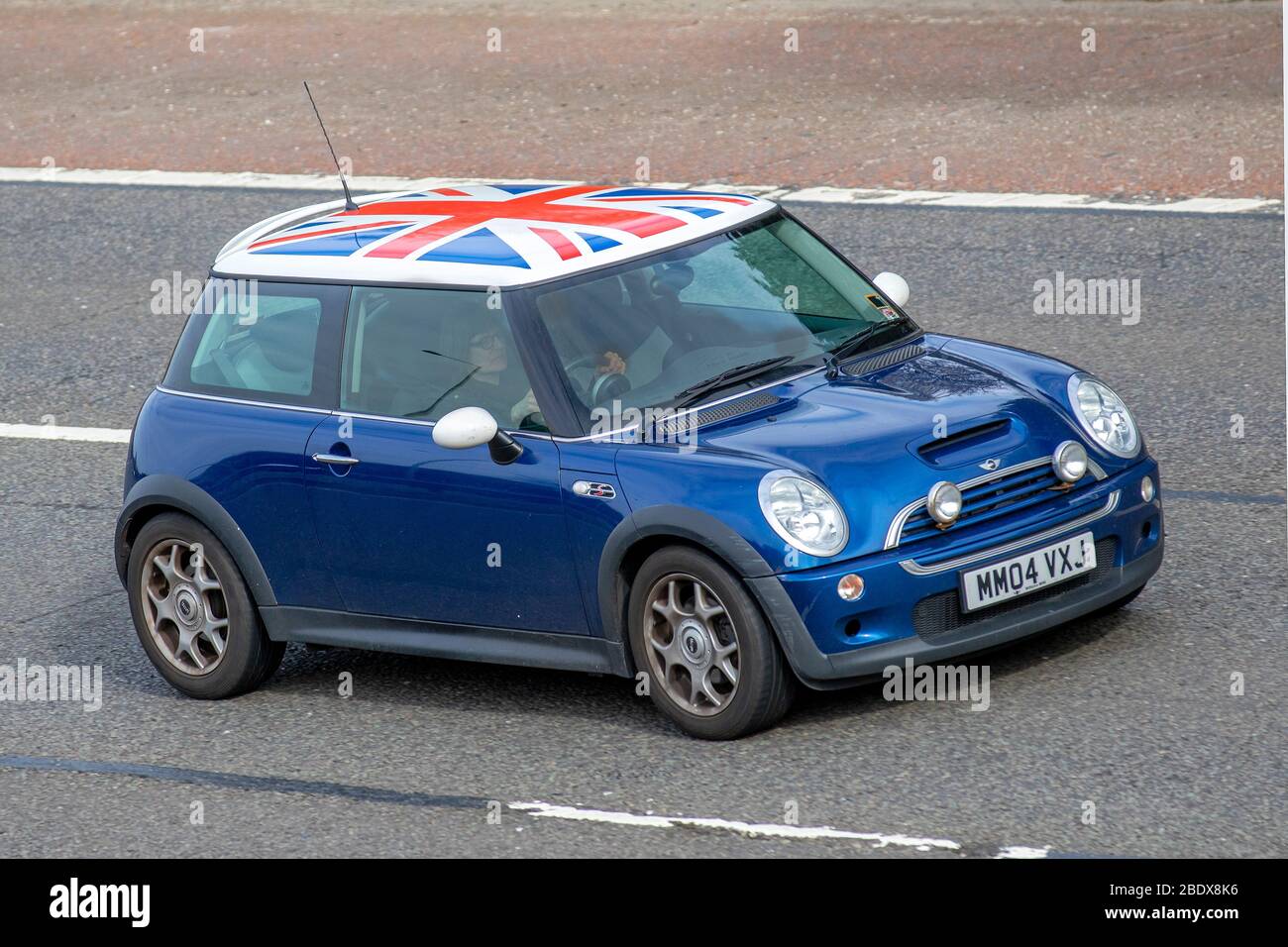 Mini Cooper S Union Jack Roof Decal Wrap High Resolution Stock