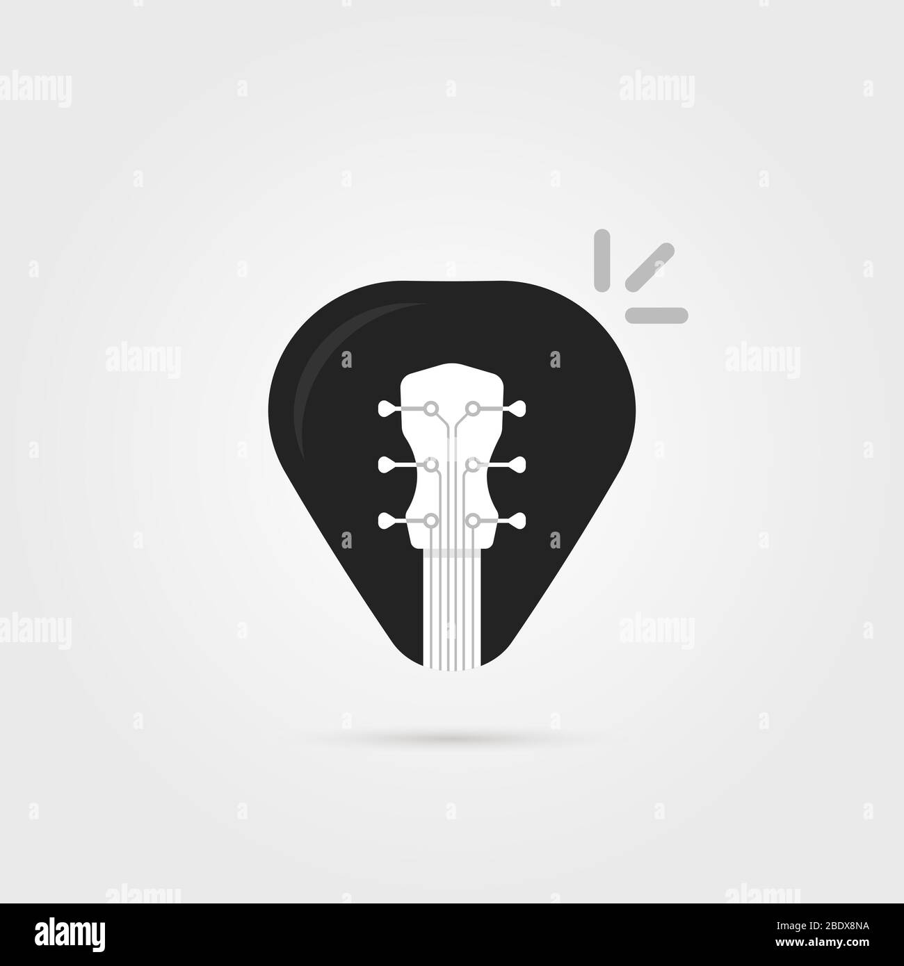 black simple guitar pick icon Stock Vector