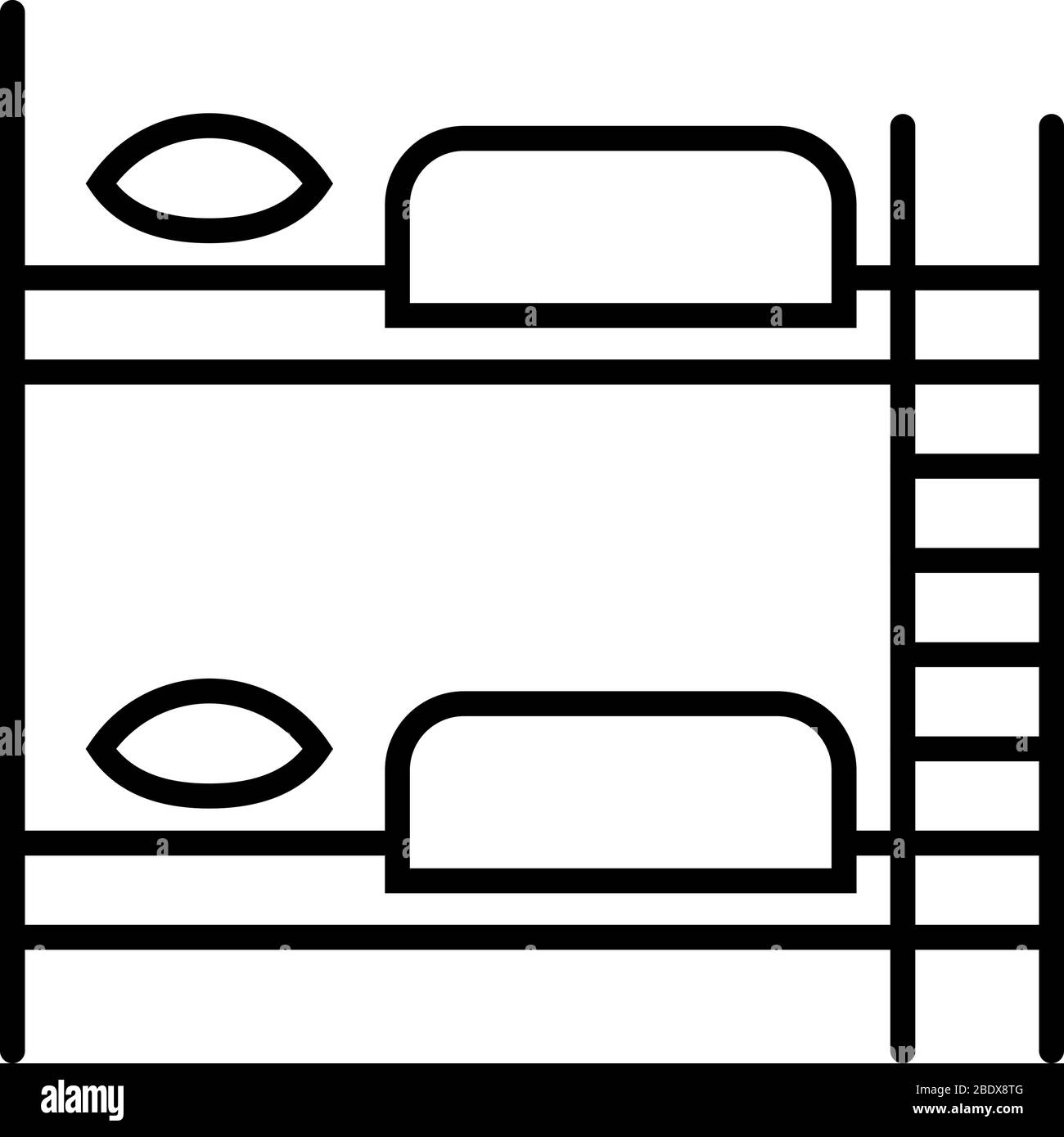 furniture for hostel bunk bed linear icon Stock Vector