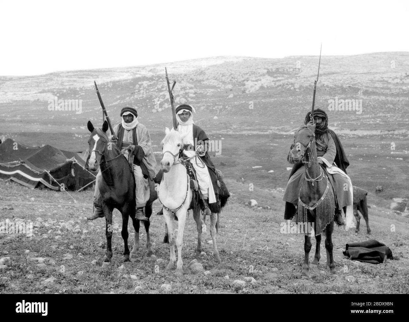 Bedouin Warriors, 20th Century Stock Photo