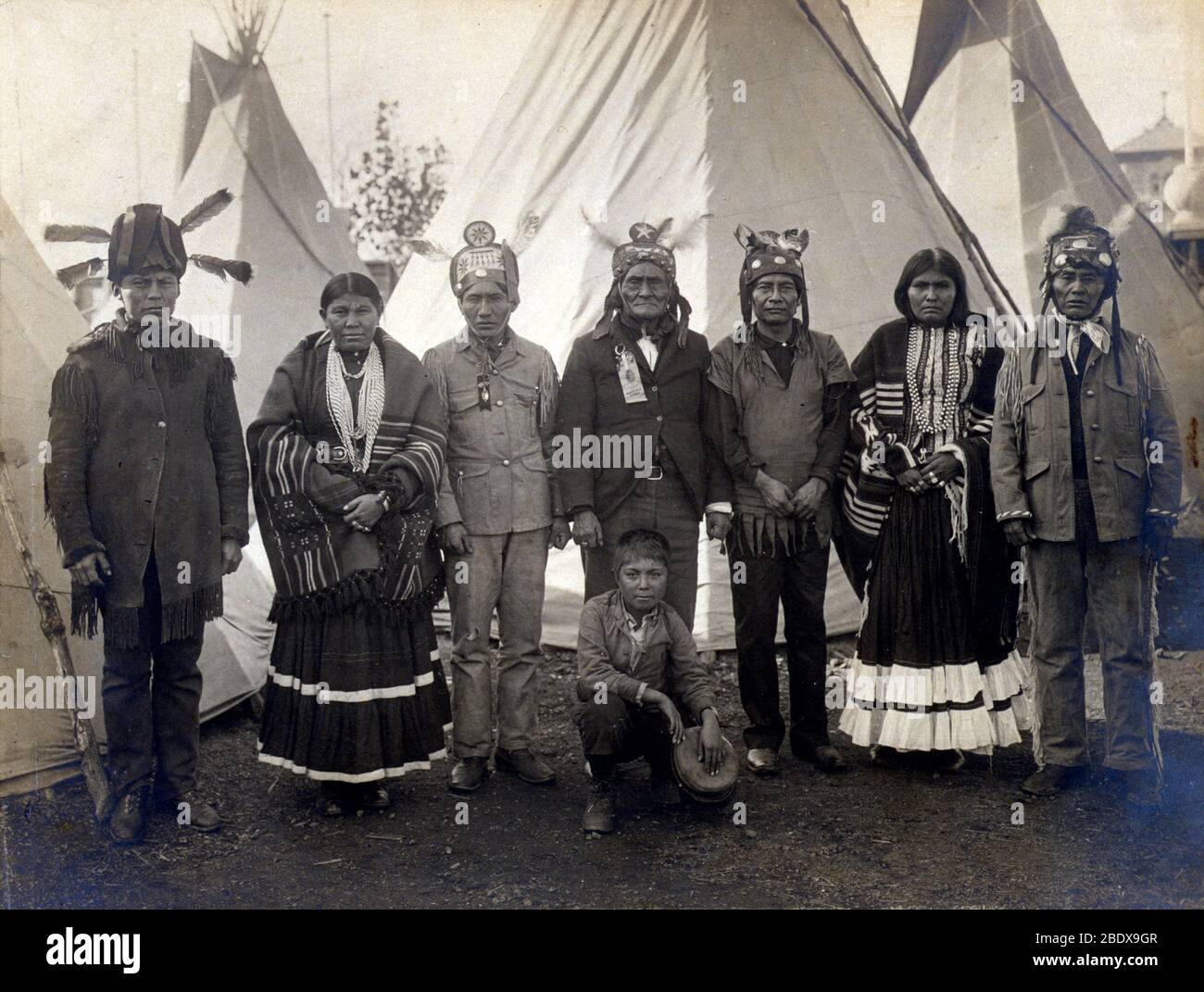 Louisiana Purchase Expo, Geronimo with Apaches, 1904 Stock Photo
