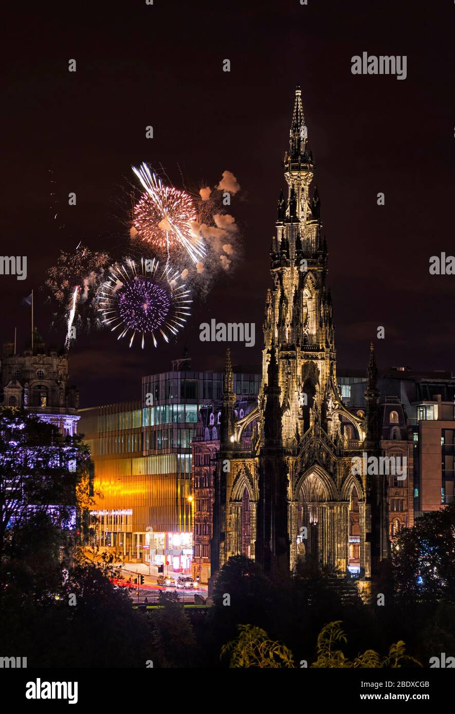 Fireworks over Edinburgh, scotland Stock Photo Alamy