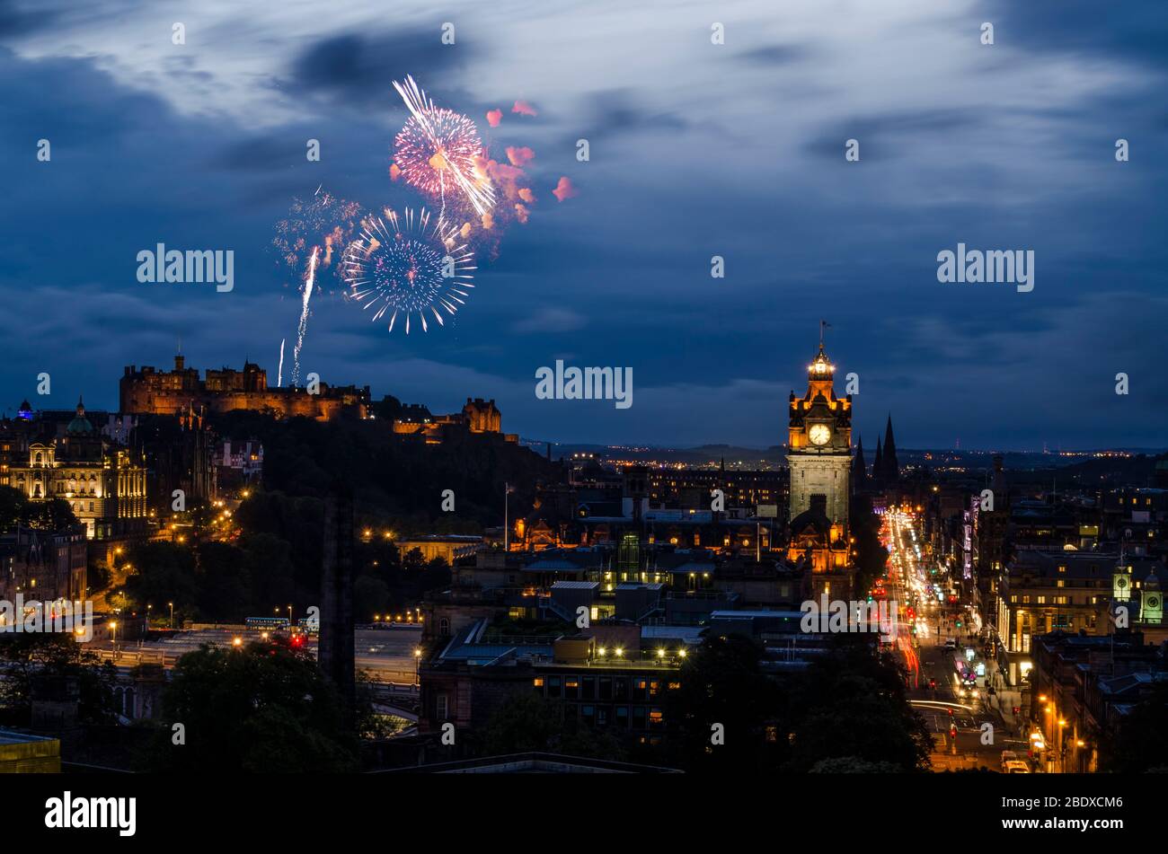 Fireworks over Edinburgh, scotland Stock Photo Alamy