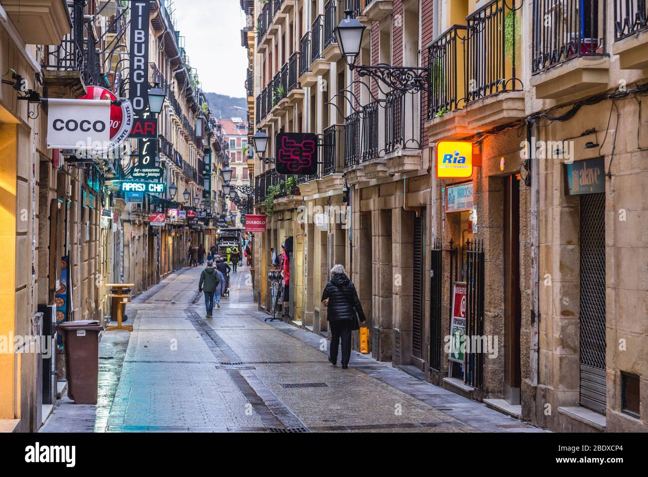 Fermin Calbeton street in San Sebastian coastal city located in the Basque Autonomous Community, Spain Stock Photo