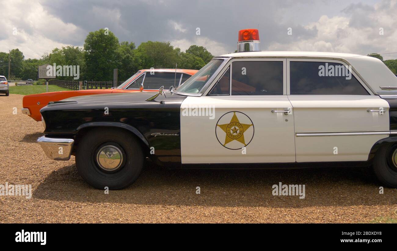 Old Police Car at Leipers Fork - LEIPERS FORK, UNITED STATES - JUNE 17, 2019 Stock Photo