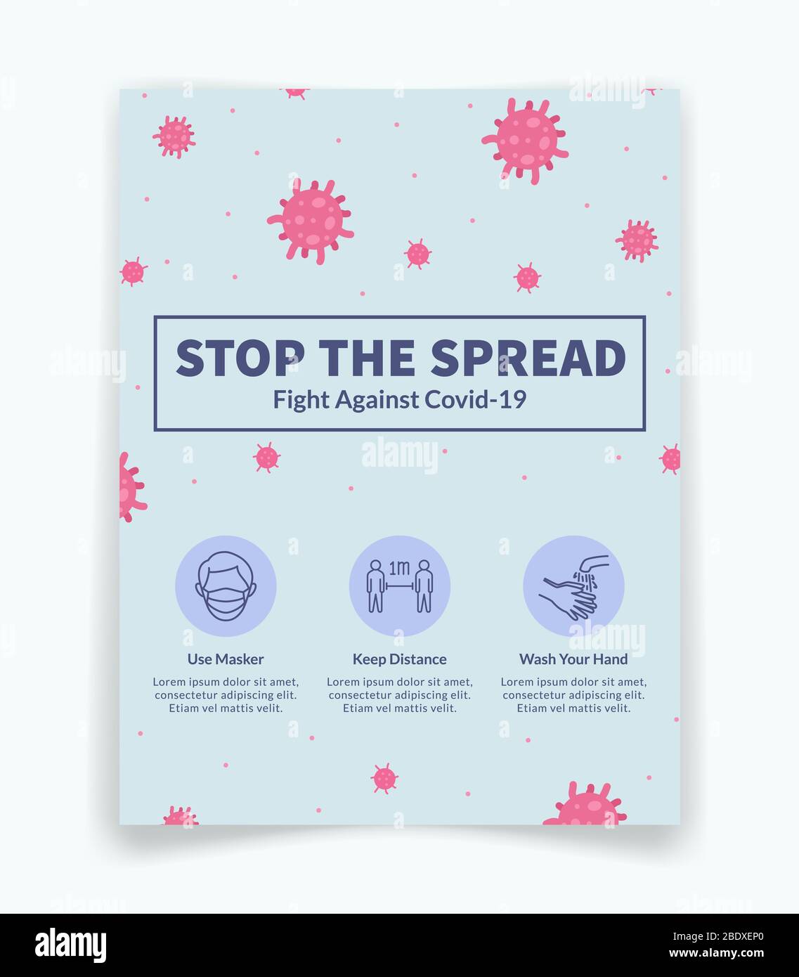 stop corona prevention for website brochure or template flyer with ...
